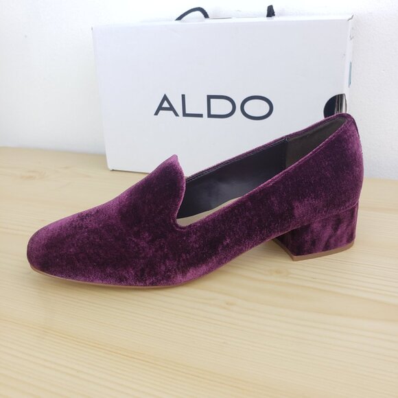NEW ALDO CASUAL LOAFER Size 7, Women' Heels shoes, Burgundy color - Picture 7 of 13